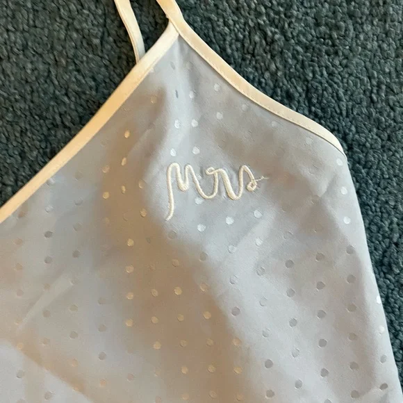 Kate Spade Light Blue Polka Dot “Mrs”Pajama Set